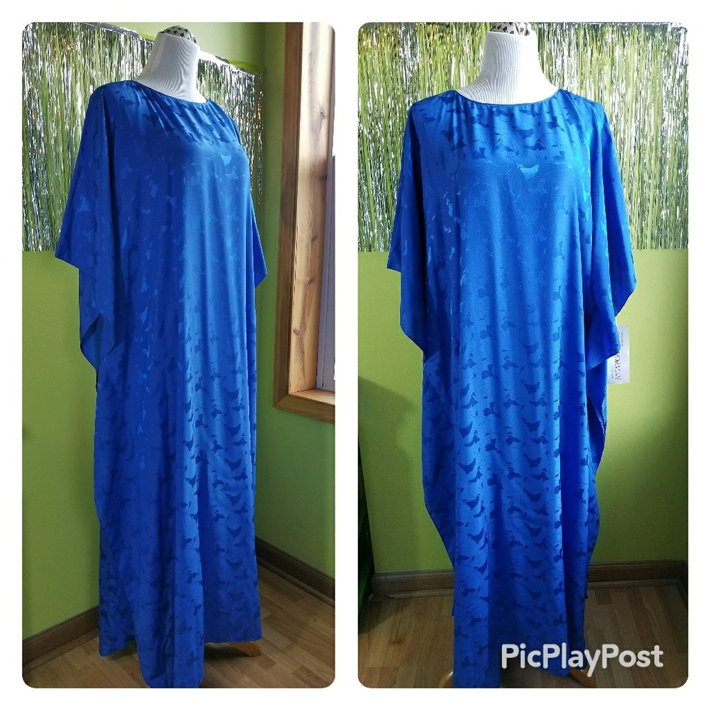 Vintage NWT 60s 70s Lord & Taylor Blue Caftan